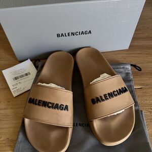 Authentic Nude Balenciaga rubber slides 38